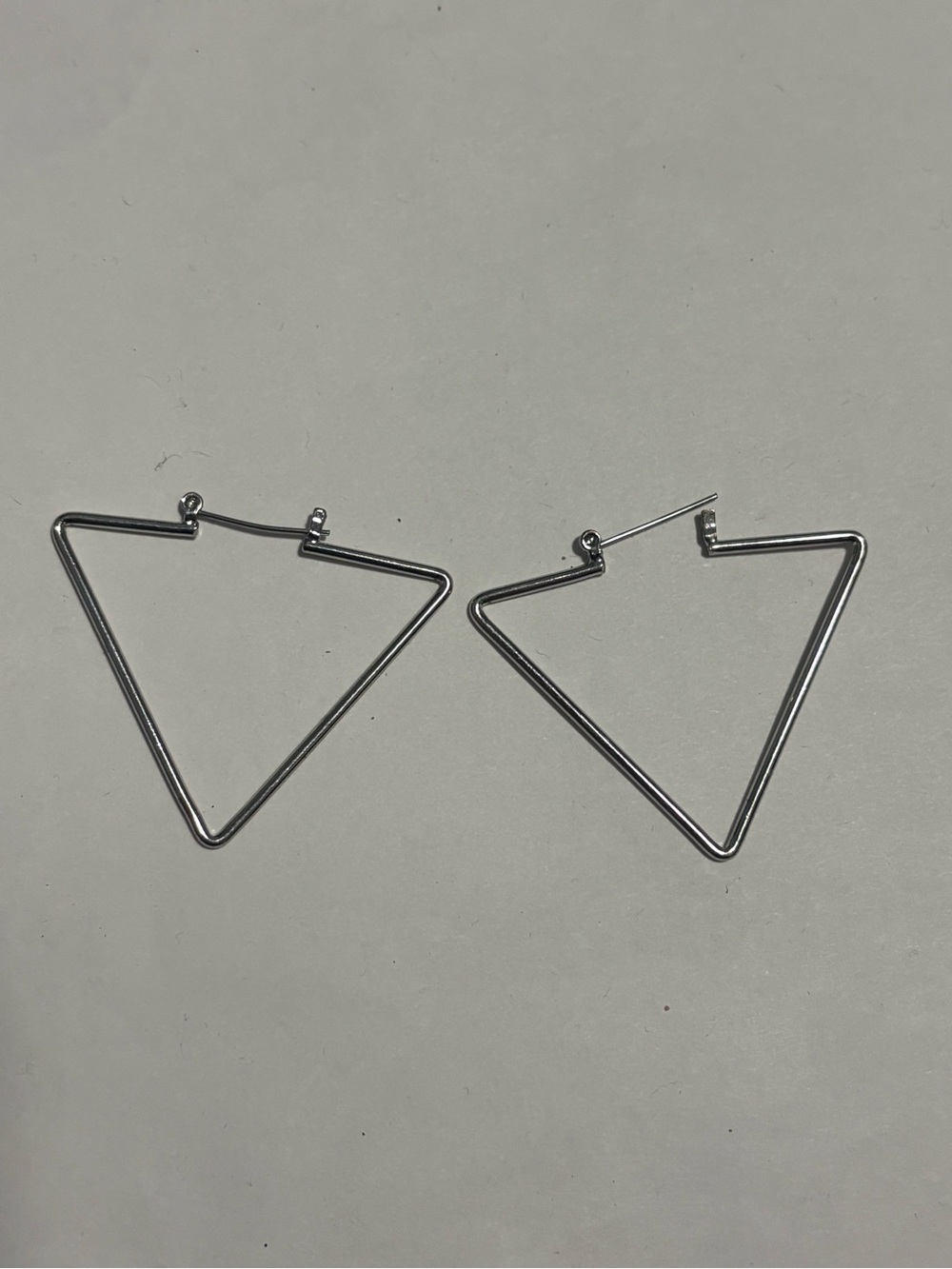 Silver Triangle Hoop Earrings - Minimalist Women’s Jewelry